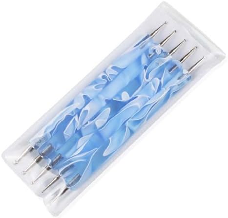 Ibeauty(TM) 5 X 2 Way Blue Marbleizing Dotting Pen Set for Nail Art Manicure Pedicure 3 sets