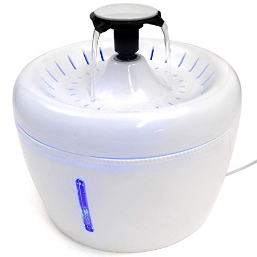 ペット用 (猫用) 給水器 自動 循環式 噴水 涌泉 2WAY タイプ 夏 水分補給 暑さ対策 LEDライト 活性炭 イオンフィルター付き
