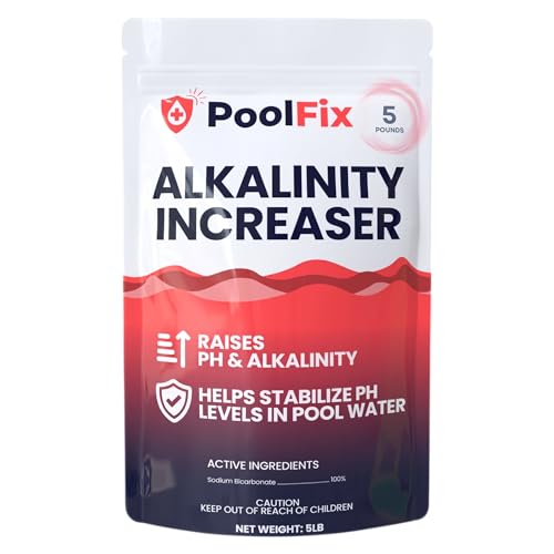 PoolFix Alkalinity Increaser for Swimming Pools 5lb Bag – Pure Sodium Bicarbonate for Pools to Raise Alkalinity Up and Balance pH Levels