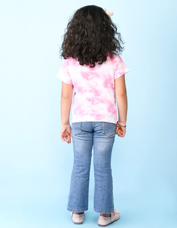 Image of Nusyl Girls Star Printed tie & dye Tshirt - NUGTDTSH0229