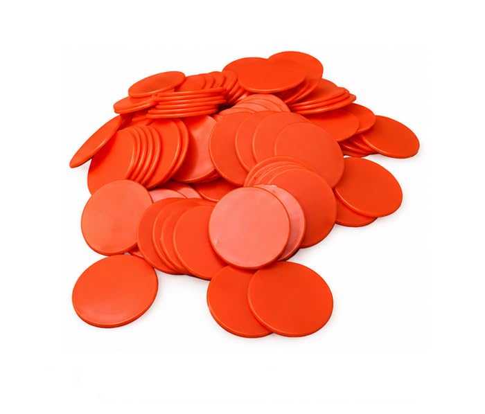 MOREL RED Plastic Round Shape Plain Token Coin, Chips for Board Games and Doctor Token, Event, Craft and Project |100 Coins.-image-28