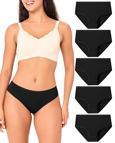 BAMBOO COOL Women's Cool Bikini Briefs for Women Lightweight Panties Stretchy Soft Breathable Underwear 5-pack