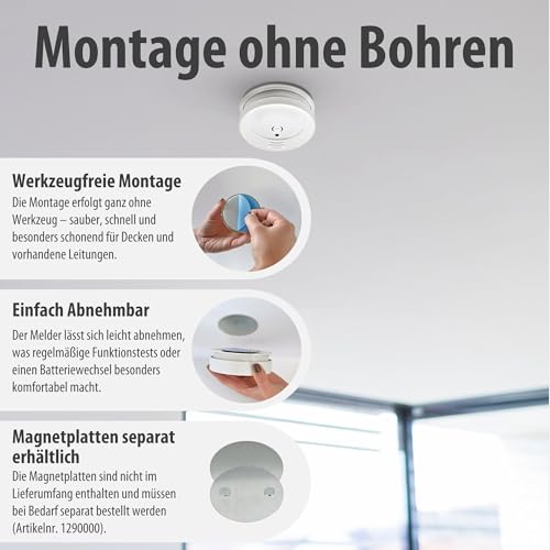 Brennenstuhl Rauchmelder SET, 6x RM C 9010 mit austauschbarer Batterie (geprüft nach EN 14604,...
