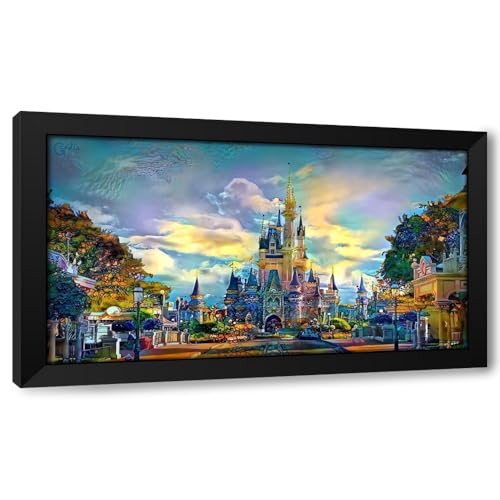 ArtDirect Orlando Florida United States Walt Disney World Castle Custom Framed Art Print Giclee Print or Canvas Options with Various Sizes and Customization by Gavidia, Pedro