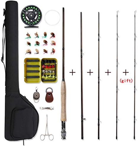 NetAngler Fly Fishing Rod and Reel Combo 4-Piece Fly Fishing Rod 5wt Aluminum Fly Reel Complete Starter Full Kit