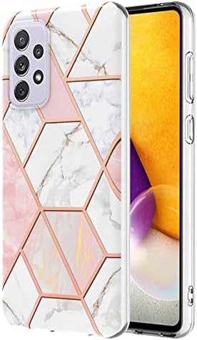 Oppo A16 Case Marble, Oppo A16S Phone Case Shockproof Ultra Silm Back Cases for Girls Women with TPU Bumper Silicone Protective Cover Cases for Oppo A16 / A16S Case, Pink & White
