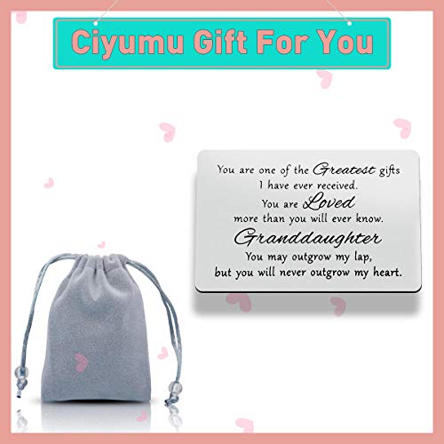 To My Granddaughter Gifts From Grandma Grandpa, Gift Cards For Granddaughter, Great Granddaughter Birthday Card, Laser Engraved Stainless Steel Wallet Card Love Note Insert Card Gift For Granddaughter #TOP6