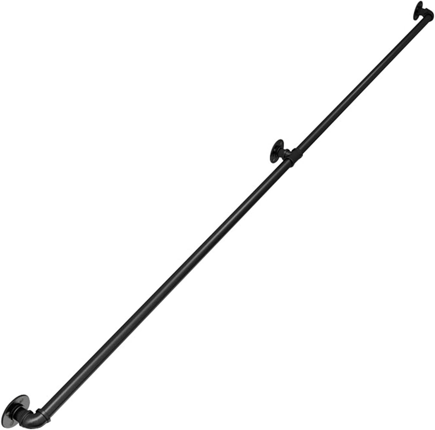 Brass Handrail Brackets for Staircases Black Indoor Stair Rail for Elderly and Children 1.2m/3.9FT Length