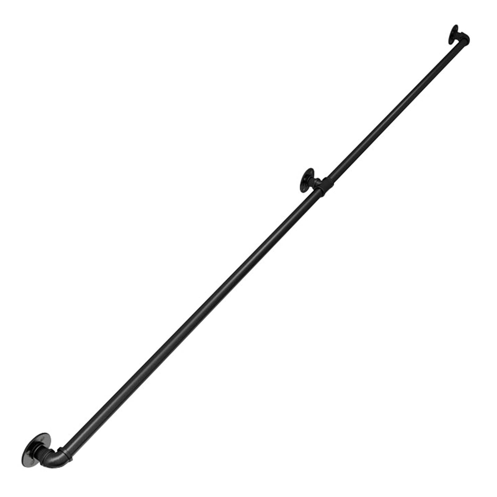 Gyeqxkt Black Staircase Handrail Brackets In Brass 2.8M/9.2Ft Railings For Stairs Indoor Ideal For Elderly And Children Color Option