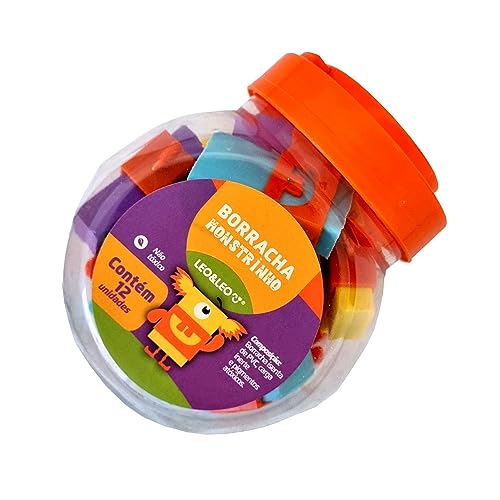 Borracha Monstrinhos Pote C/12 Und Leo&leo