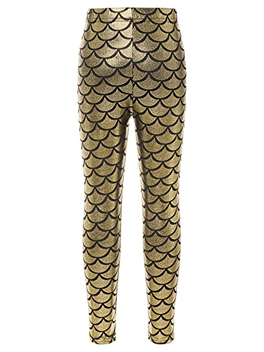 Girls Boys Mermaid Leggings Shiny Metallic Fish Scale Skinny Tights Yoga Dance Trousers Disco Party Swim Pants2