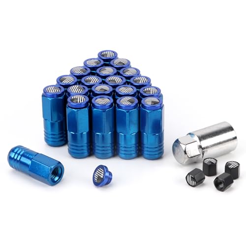 Image of M12x1.5 Lug Nuts 20pcs with American Flag End Cap Compatible with Chevy Impala Honda Accord CRV Civic Ford Focus Wheel(Blue)