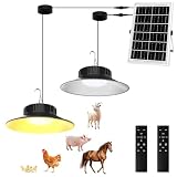 Upgraded 2-Head Solar Chicken Coop Light, Dusk to Dawn,3000K/4000K/6000K,