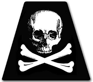 MAGNET 3 x 3.5 inch Firefighter Tetrahedron Shaped Skull & Crossbones (fire Logo dept) Magnetic vinyl bumper sticker sticks to any metal fridge, car, signs