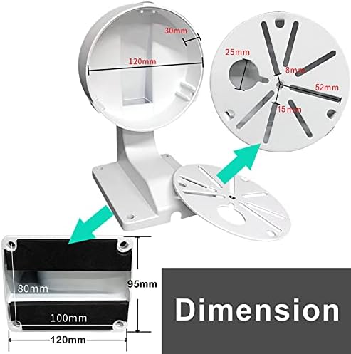 WiTi 4.7 inches Junction Box Bracket for Security Camera,Cable Management Box fit Dome Cameras, Metal Solid Powder Spray Coating
