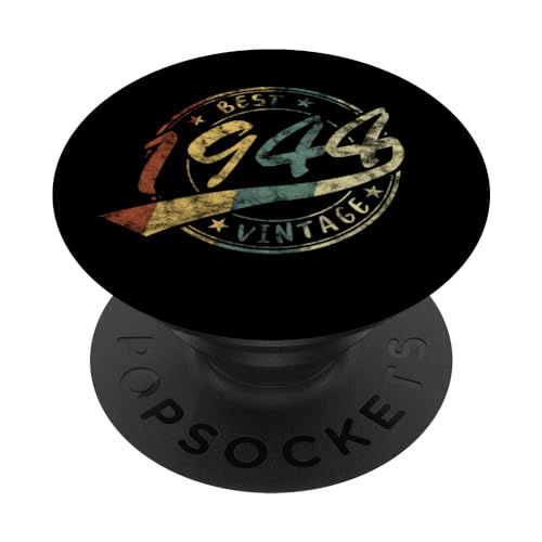 80 Años Cumpleaños Best Vintage 1944 Retro Hombre Mujer PopSockets PopGrip Intercambiable