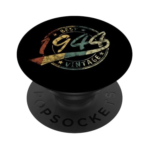 80 Años Cumpleaños Best Vintage 1944 Retro Hombre Mujer PopSockets PopGrip Intercambiable