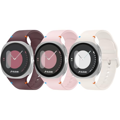 Sport Straps Compatible with Samsung Galaxy Watch 8 40mm 44mm/8 Classic 46mm Band Men Women No Gap One Click Attachment Soft Silicone Breathable Strap for Galaxy Watch 8 Series 3 Pack Wristbands