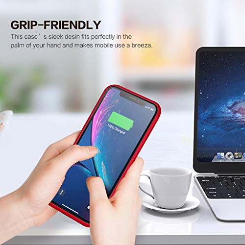 Trswyop Battery Case For Iphone Xr, 6800Mah Portable Charging Case For Iphone Xr Rechargeable Backup External Battery Pack Extended Battery Protective Charger Case(6.1Inch)-Red #TOP3