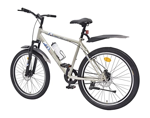 Image of playR Crew Cycle 26 Inch Single Speed - Durable Frame, Front Wheel Shock Absorber, Front and Rear Disc Brakes, Lightweight Adventure Bike for Commuting, Fitness All Season