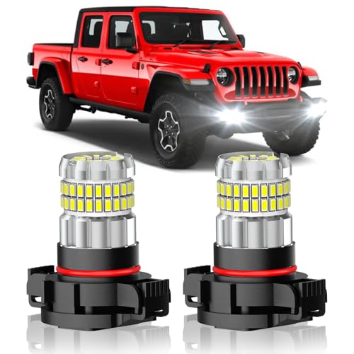 SENROBO Fit for Jeep Gladiator 2019-2024 Fog Light Bulbs or DRL, 13000LM Super Bright 360°...