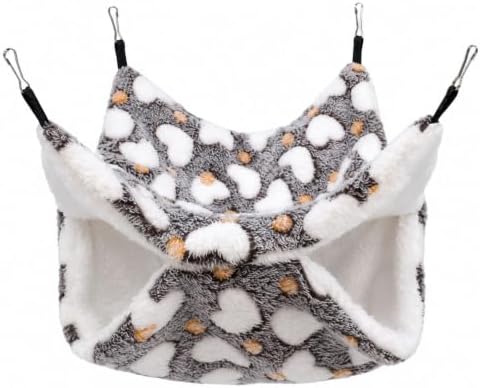 Hamaca Colgante de Animales Pequeños, 34 x 34cm Hamacas de Jaula para Mascotas de Doble Capa, Cama oscilante para Mascotas, para Hurón, Chinchilla y Otros Animales Pequeños