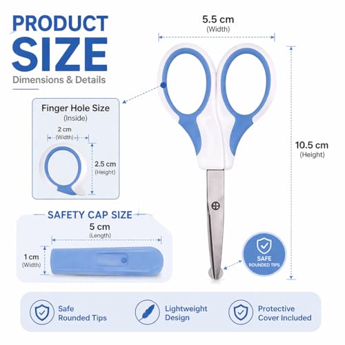 Image of Precision Pubic Hair Trimming Scissors | Rounded Tips for Safe Grooming | Multipurpose Shears for Men and Women | Stainless Steel with Easy Handling | Comes with Hygeine Cap