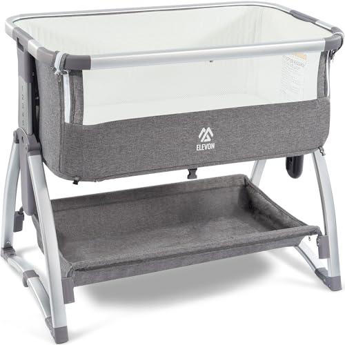 Elevon Bedside Bassinet, 4-in-1 Baby Bed Bedside Sleeper, Rocking Bassinets