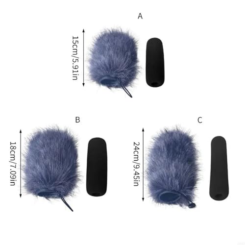 Bonnette fourrure microphone 18cm protection coupe-vent - 3