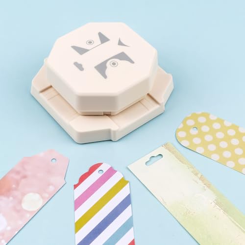 4-in-1 Tag Punch for Paper Crafts 2026 New Gift Tag Marker Punch 4cm/3cm/2cm Label Corner Punches for Crafting 4 Shapes Card Making Arts Corner Cutter DIY Projects Photo Cards Scrapbook Pages