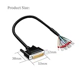 Willwewon 3.28Ft 1m 26AWG DB25 Male RS232 25 Pin Serial Extension Cable, RS232 D-SUB DB25 Serial to 25 Bare Wire Breakout Board Connector - Image 2