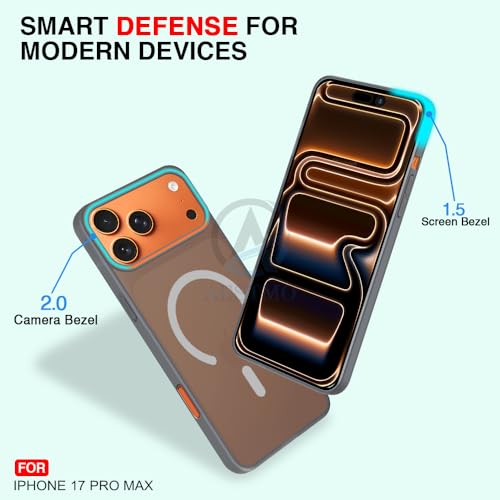Image of AESTMO iPhone 17 Pro Max Back Cover | Slim Hard Shell | Matte Frosted Hard Back Translucent Back Cover for iPhone 17 Pro Max (Compatible with MagSafe Accessories, Black)