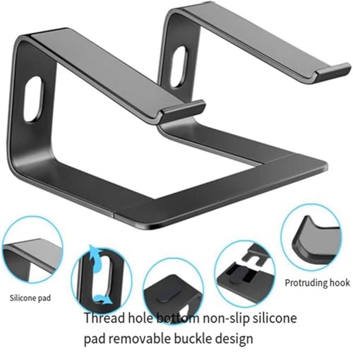 Support portable aluminium noir pour bureau et table - 3