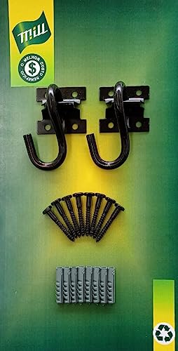 Gancho Arma Rede Reforçado para Casal suporta 250Kg (Preto)