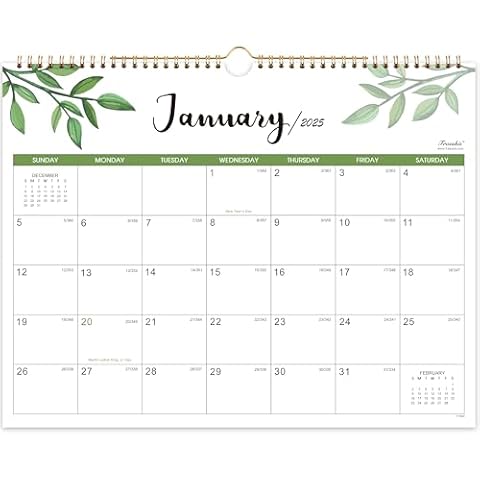 Wall Calendar 2025-2026 - 24 Months Wall Calendar 2025-2026, JANUARY 2025 - DECEMBER 2026, 14.8'' x 11.5'', Large Blocks with Julian Dates Cover