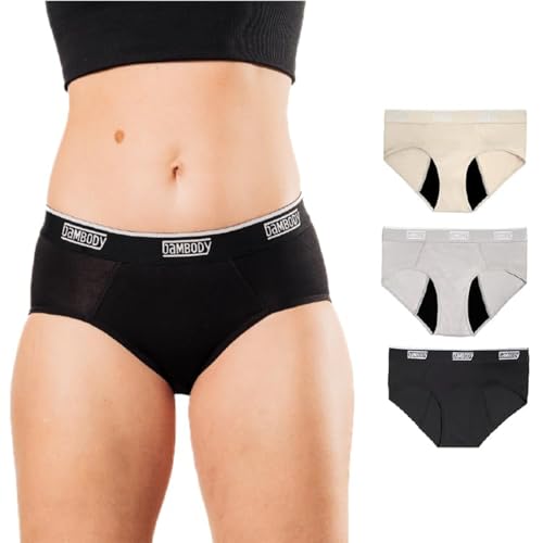 Bambody Leakproof Hipster, 5th Gen - X-Small, 3 Pack, Black - Nude - Gray