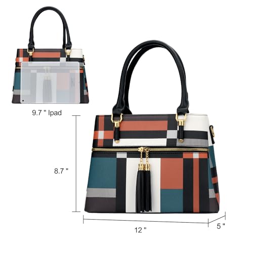 Image of KKXIU Women Satchel Bags Handle Shoulder Handbags and Purses Pockets Zipper Leather Crossbody Bags