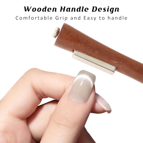 Image of 3 in 1 Cat Eye Nail Magnet for Nails Double-Head Slim Waist Gel Nail Polish Magnet Wand Strong Magnetic Magic Cat Eye Nail Tools For Nail Art Decoration Nails Salon Brown