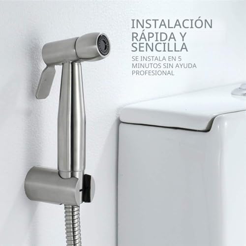Miniatura 6 de Pulverizador Para Bidé De Mano, Kit De Rociador De Bidé De Acero Inoxidable Con Soporte Y Manguera De 59 Inch, Adecuado Para Limpieza De Inodoros, Higiene Personal, Limpieza De Mascotas