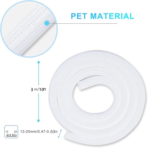 Image of AGPTEK Cable Sleeve, 25ft - 4 /5 inch Cable Management Desk Cord Cover Organizer Wire Hider for Home Office Computer TV Wire Loom Tubing Pet Proof Cord Protector from Cat Dog Chewing, White