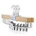 Produktbild HANGERWORLD 10 Holz Hosenbügel 36cm Kantiges Profil Beige Holz Kleiderbügel mit Clips Klammern