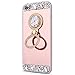Produktbild kompatibel mit iPhone 4S Hülle,Glänzend Glitzer Strass Diamant Überzug Spiegel TPU Silikon Hülle Tasche Etui Silikon Handyhülle Schutzhülle mit Ring Ständer für iPhone 4S,Rose Gold