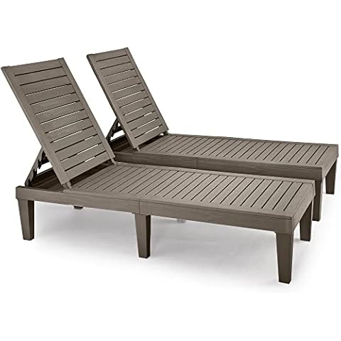 Tumbonas Jardin Exterior YITAHOME, Respaldo Ajustable 5 Posiciones, Juego de 2 Cover