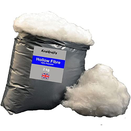 KosiKrafts Super soft High Grade - Quilted Hollow Fibre Stuffing, Filling, Fill Toys, Pillows - 2KG Bag