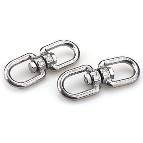 SUPDMZJ (2PCS M5 Stainless Steel Swivel Ring Double End Swivel Eye Hook Stainless Steel Eye-to-Eye Swivel Shackle Ring Connector - Image 4