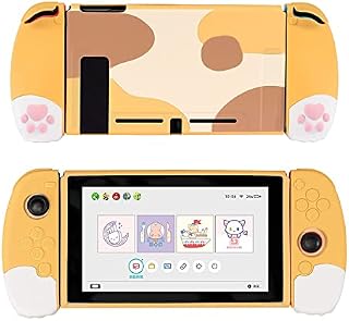 GeekShare Soft Silicone Protective Case Compatible with Nintendo Switch Console and Joy Con- Shock-Absorption and Anti-Scratch Slim Cover Case with Ergonomic Design for Switch -- Cat Paw