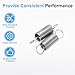 uxcell 2Pcs 0.4x4x15mm Extended Compression Spring, 304 Stainless Steel Extension Spring Steel Dual Hook Tension Springs for Machinery Construction Industrial, Home Repair, Silver