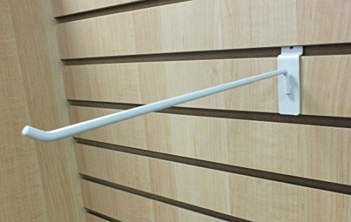 Only Garment Racks #9805W - (12PC) Commercial Deluxe Slat Wall Hook, 12", White (2)2