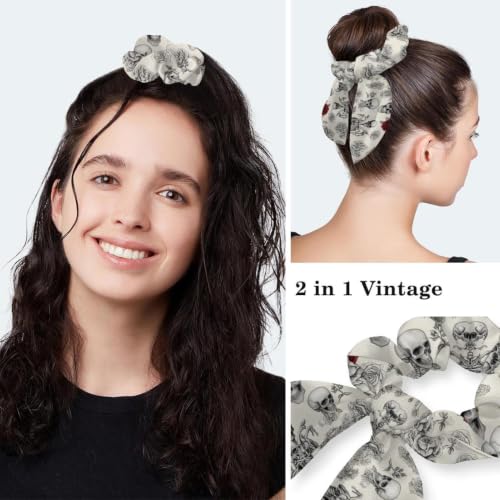 Image of Colored Butterflies Scrub Caps Women Ponytail, Adjustable Bouffant Surgical Caps with Button, Nurse Hats Long Hair