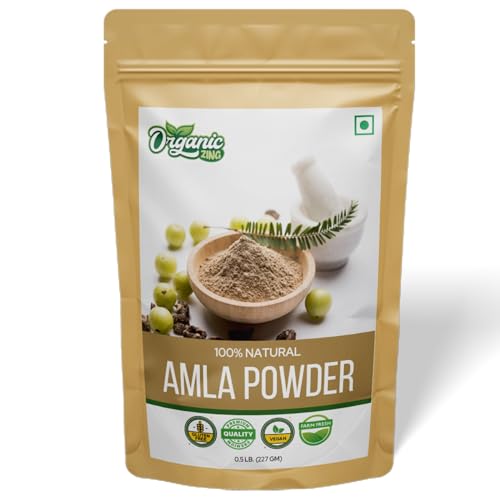 Organic Zing Amla Powder - Indian Gooseberry for Drinking, Eating great source of Vitamin C- Phyllanthus emblica inn - 227gm (8 oz) Pack of 1